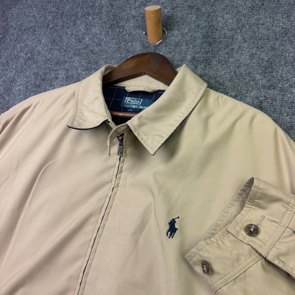 Polo Ralph Lauren Harrington Jacket Mens XL Tan Beige Harrington Windbreaker